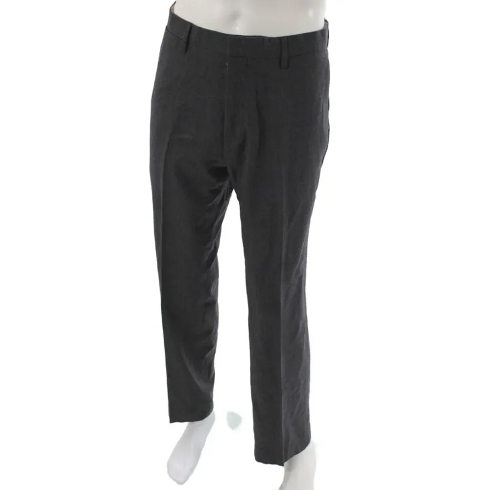 Banana Republic Mens Dress Pants Gray Wool Button Inseam 32 Size 34